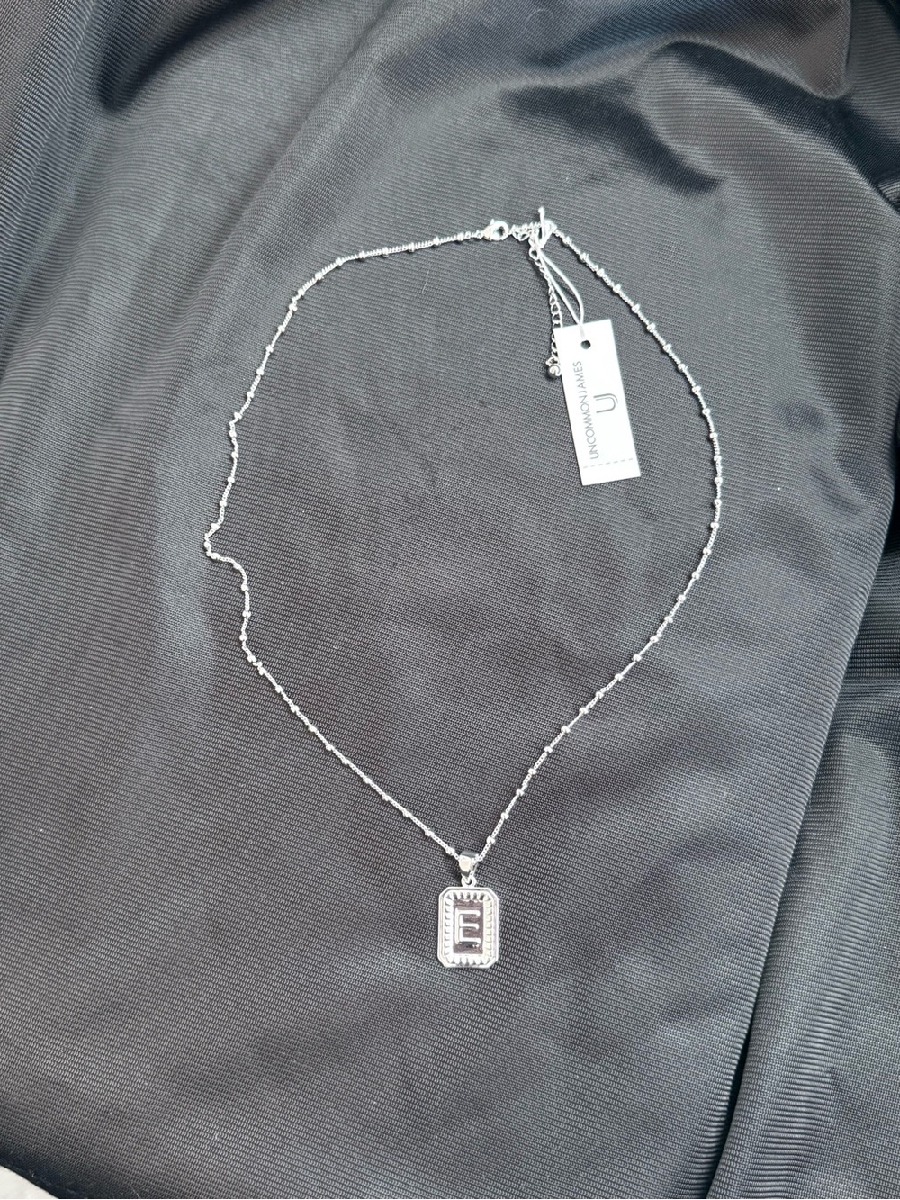 New Uncommon James Silver Initial Necklace - letter E